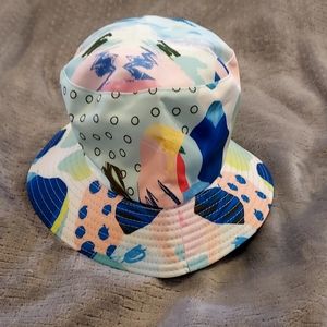 ACOGO Bucket Hat Women Graffiti Blue Barbiecore Reversable NWOT
